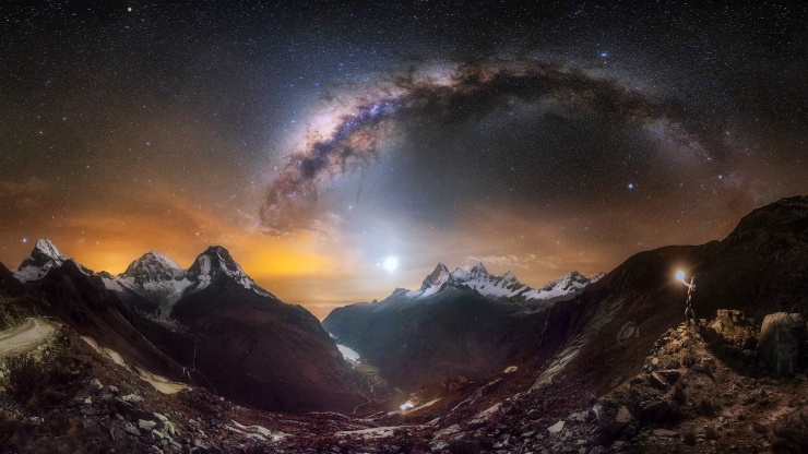View of the majestic Andean mountains and ancient ruins in South America